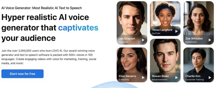 LOVO AI voice generator
