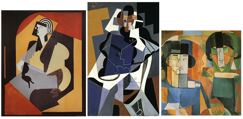 Left: Albert Gleizes, Middle: Juan Gris, Right: Diego Rivera (Credit: Wikipedia)
