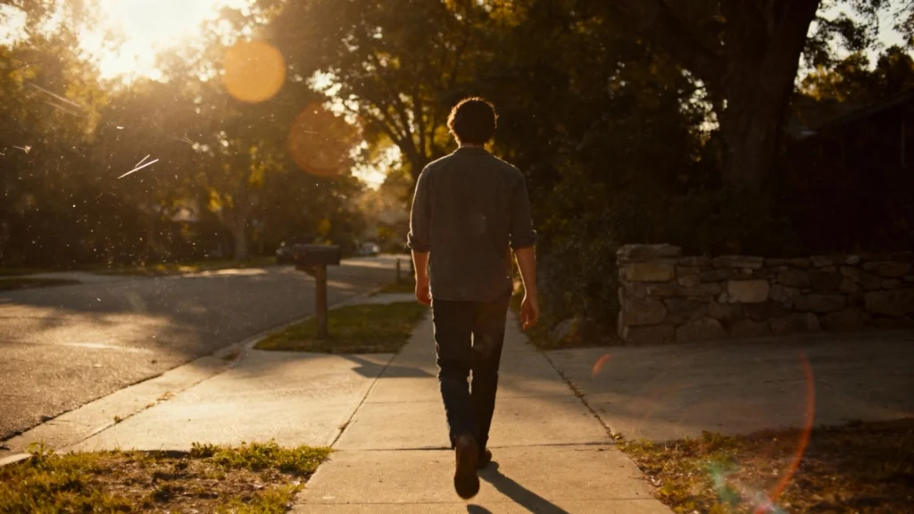 Candid street moment during late afternoon golden hour generated with ImageGen styles