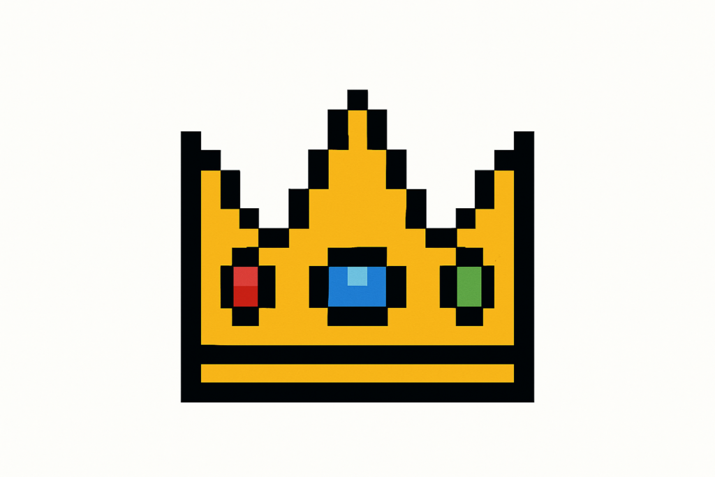 8 bit medieval golden crown generated with ImageGen styles
