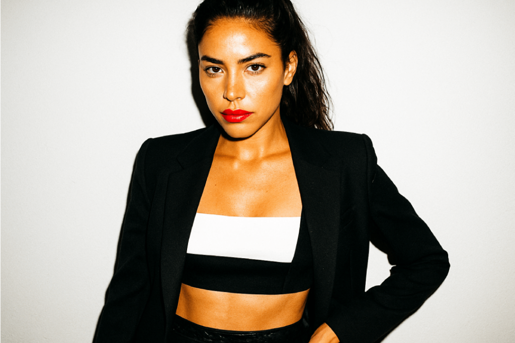 fashion portrait with bright highlights generated with ImageGen styles