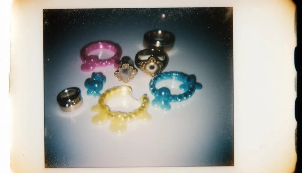 Nostalgic collection of 60s jewelry generated with ImageGen styles