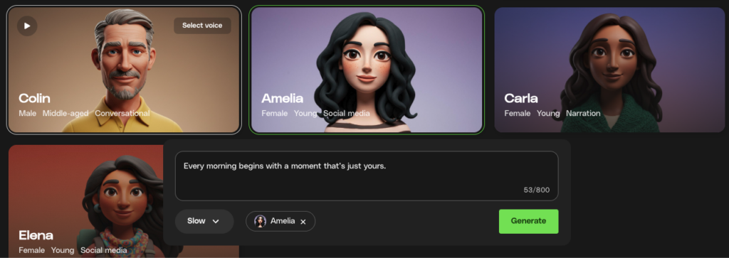 AI-voiceover generator using Envato VoiceGen