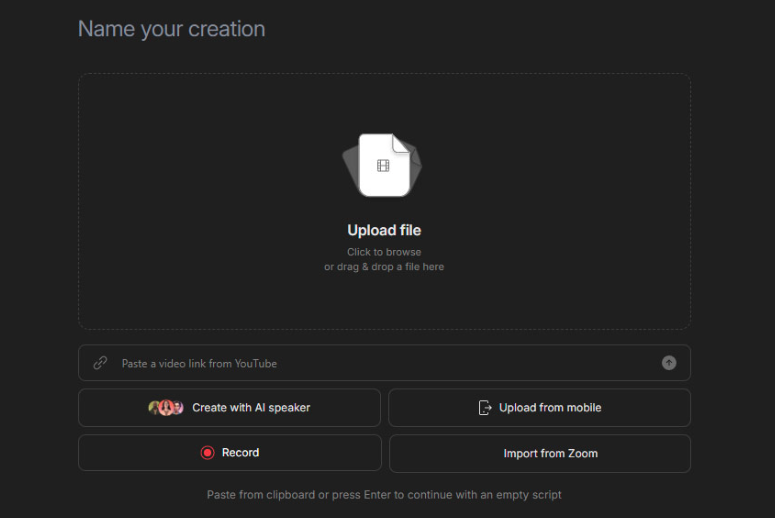 Import video clips in Descript