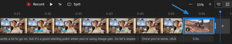 Uploading clips in Descript
