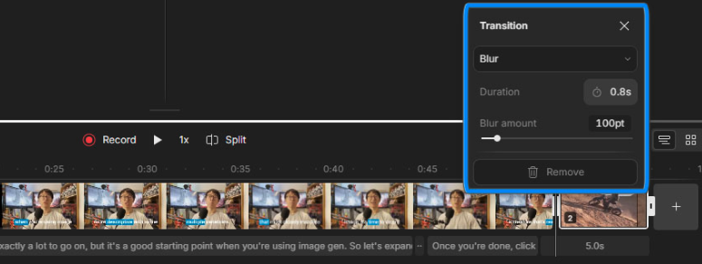Transitions in Descript
