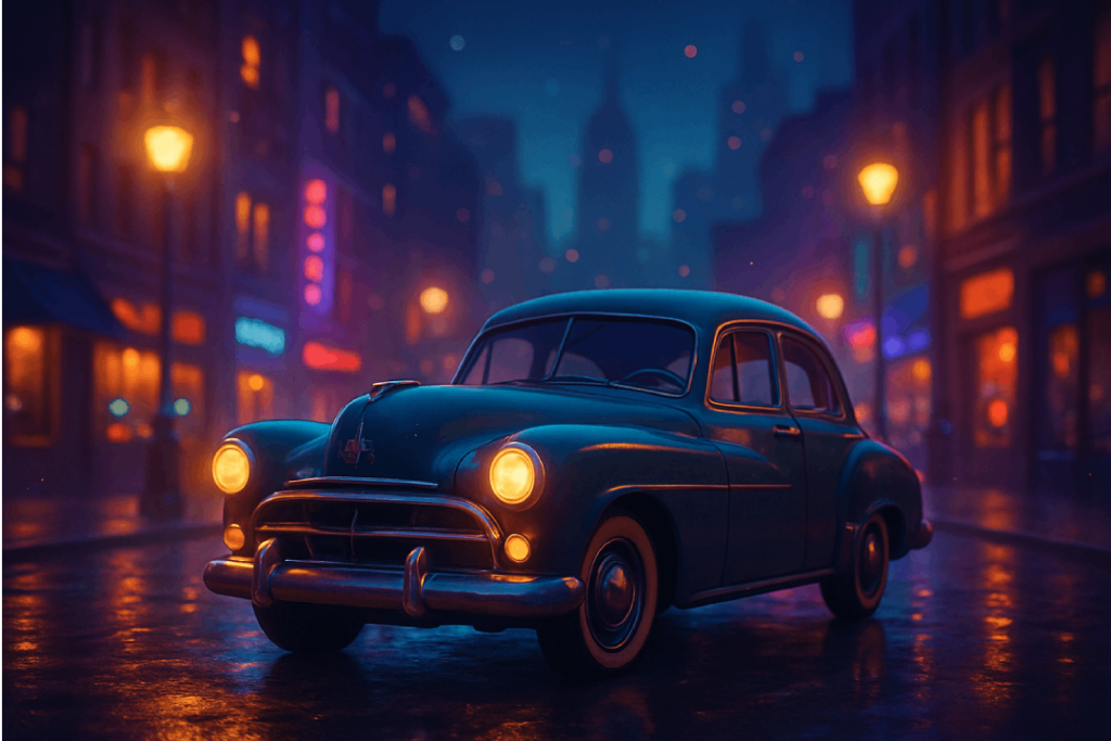Vintage car parked on the street generated with ImageGen styles