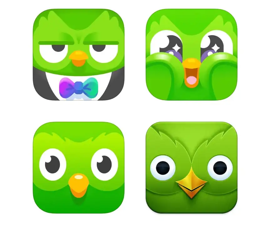 duolingo owl mascot icon evolution