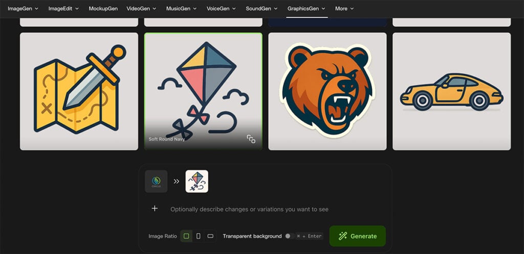Restyling a logo in GraphicsGen