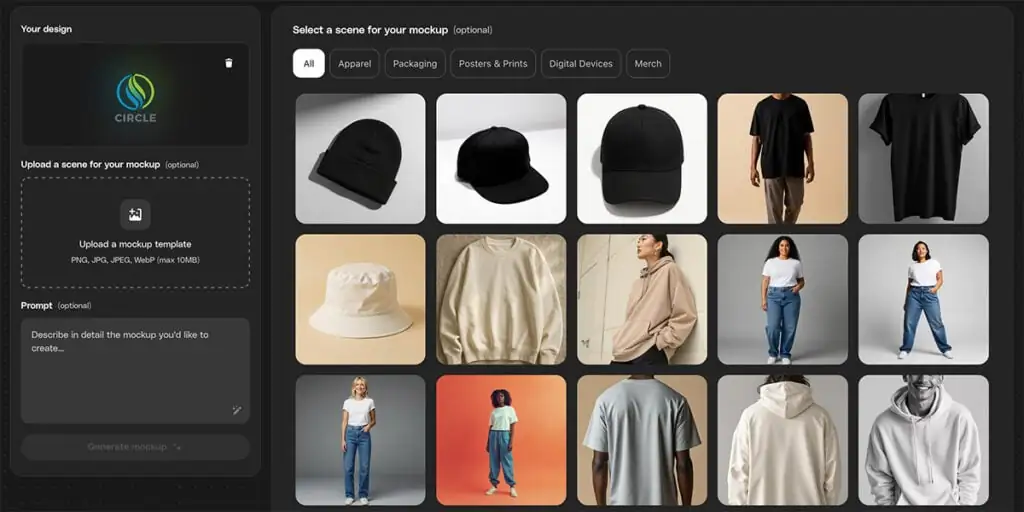 select a scene in mockupgen