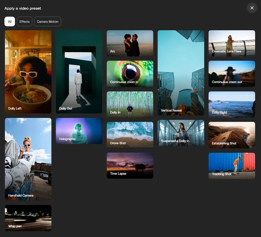 Choosing the right VideoGen presets