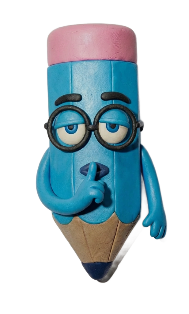 Brand mascot expression shush