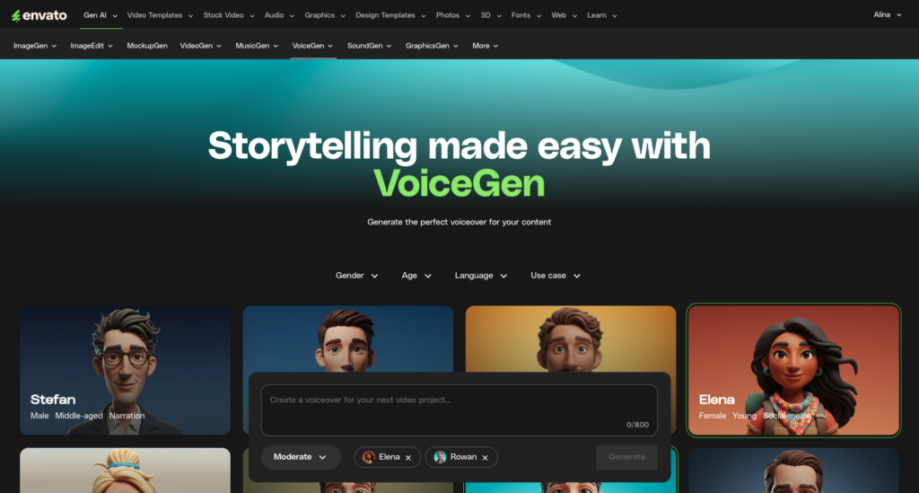 AI voiceover for video using VoiceGen